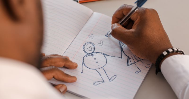 bambino scarabocchia